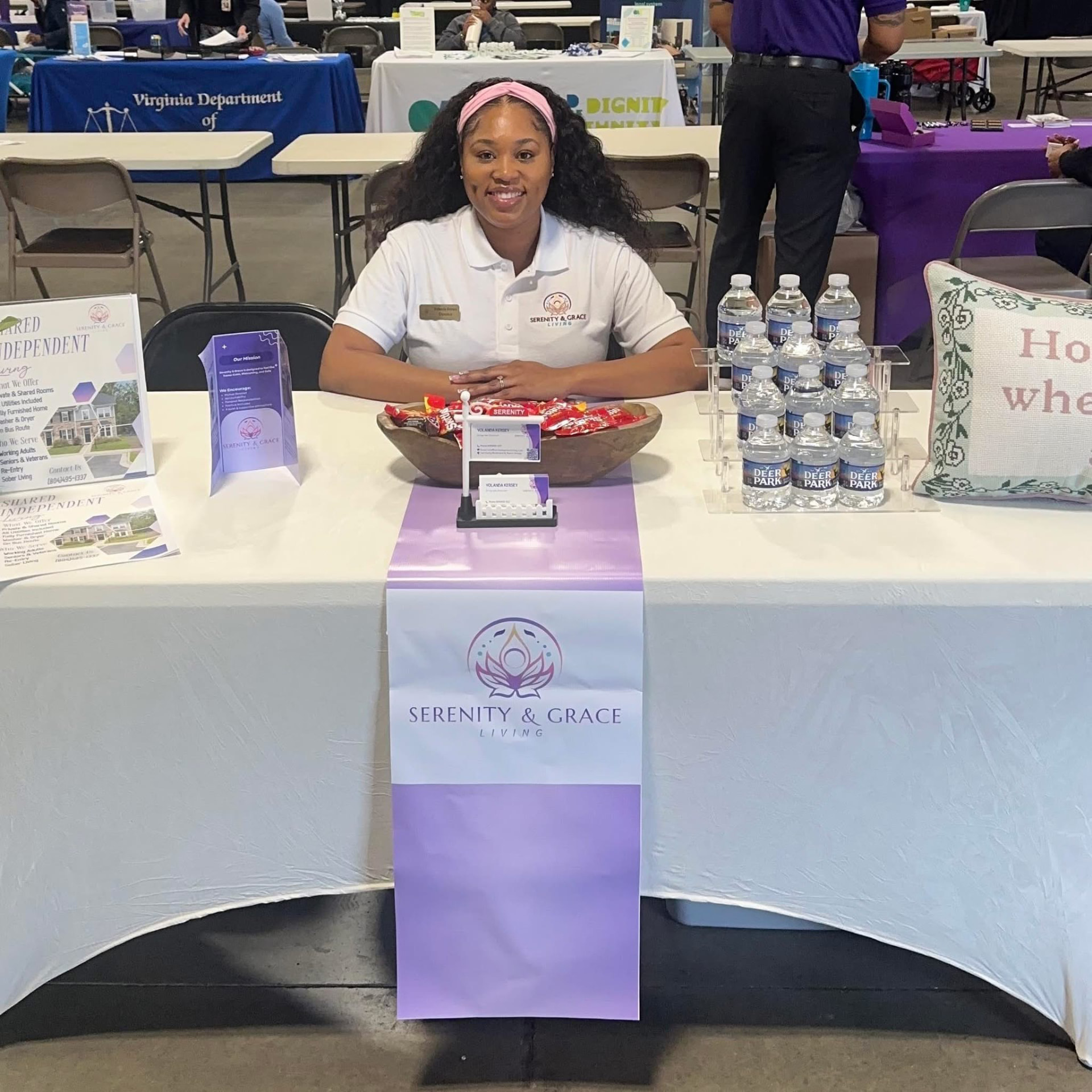 Serenity & Grace Living table at a Richmond community resource fair